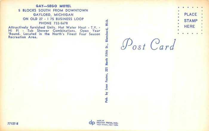 Gay-Sego Motel (Royal Crest Motel) - Old Postcard Photo (newer photo)